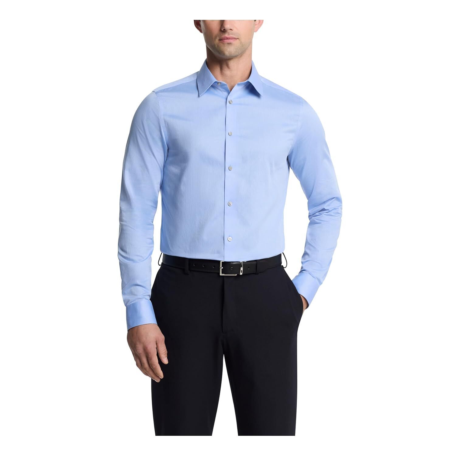 Slim Fit Dress Shirt Men Non-Iron Mist 15.5" Neck